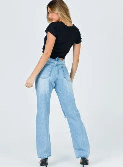 Princess Polly Fairmount Straight Leg Jean Light Wash Denim Best