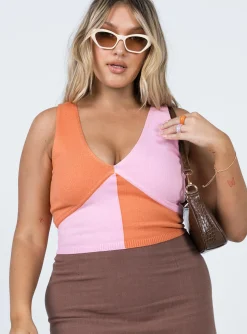 Princess Polly Faiyaz Top  Pink / Orange Hot