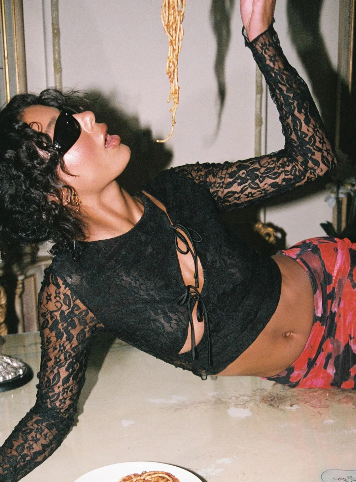 Princess Polly Falco Long Sleeve Lace Top Black Best Sale
