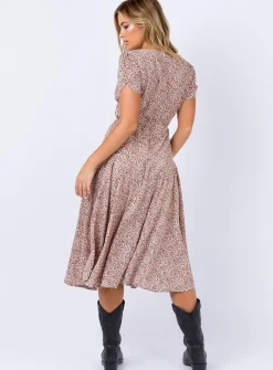 Princess Polly Falleni Midi Dress Red/White Sale