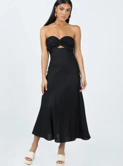 Princess Polly Falling For You Midi Dress Black Discount
