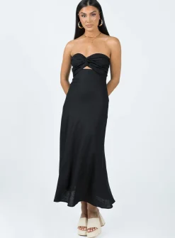 Princess Polly Falling For You Midi Dress Black Discount