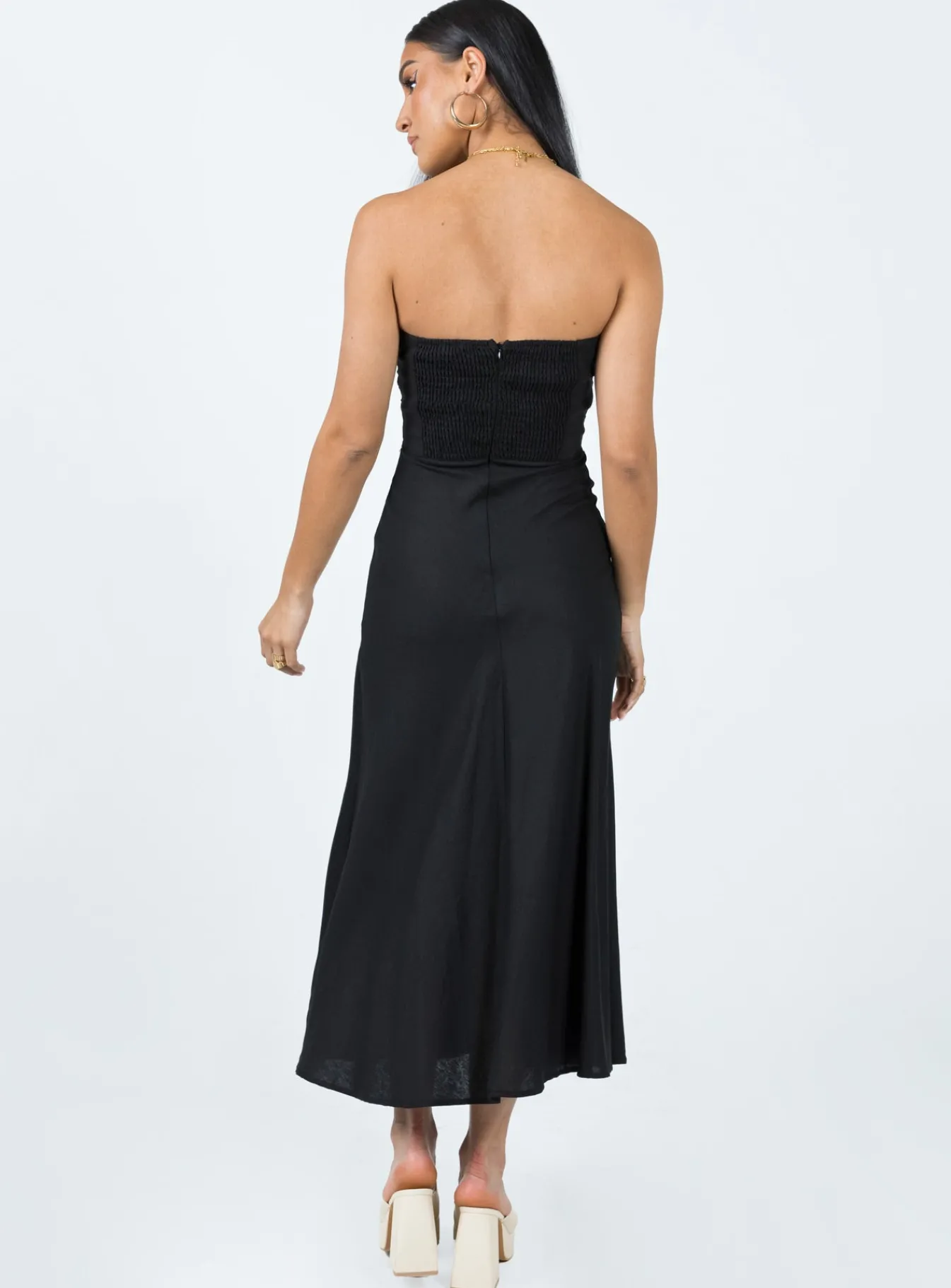 Princess Polly Falling For You Midi Dress Black Discount