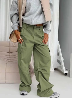 Princess Polly Fallout Mid Rise Cargo Pants Green Online