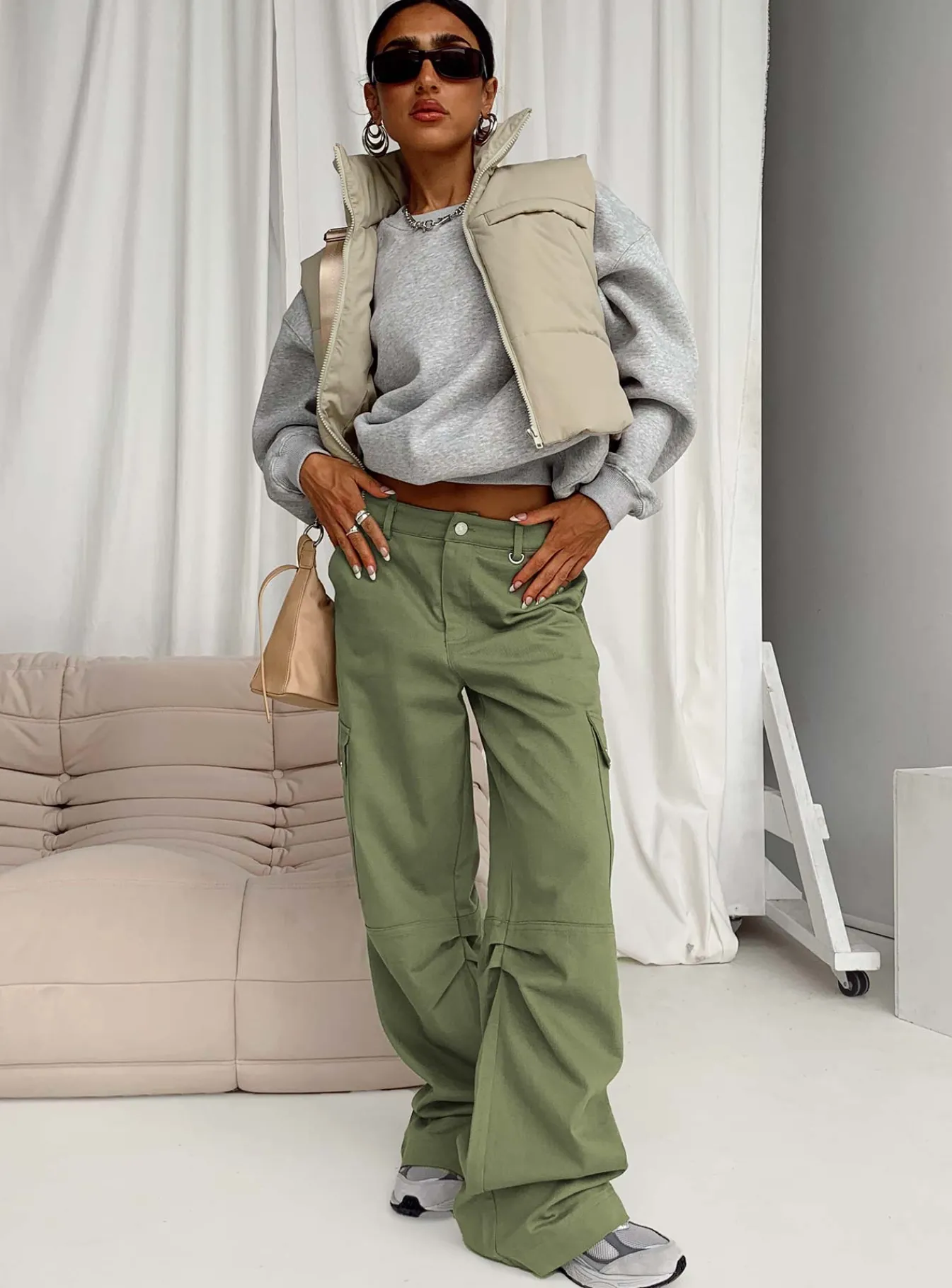 Princess Polly Fallout Mid Rise Cargo Pants Green Online