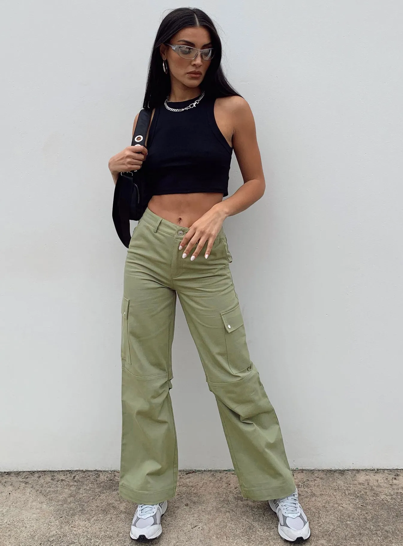 Princess Polly Fallout Mid Rise Cargo Pants Green Online