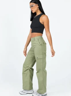 Princess Polly Fallout Mid Rise Cargo Pants Green Online