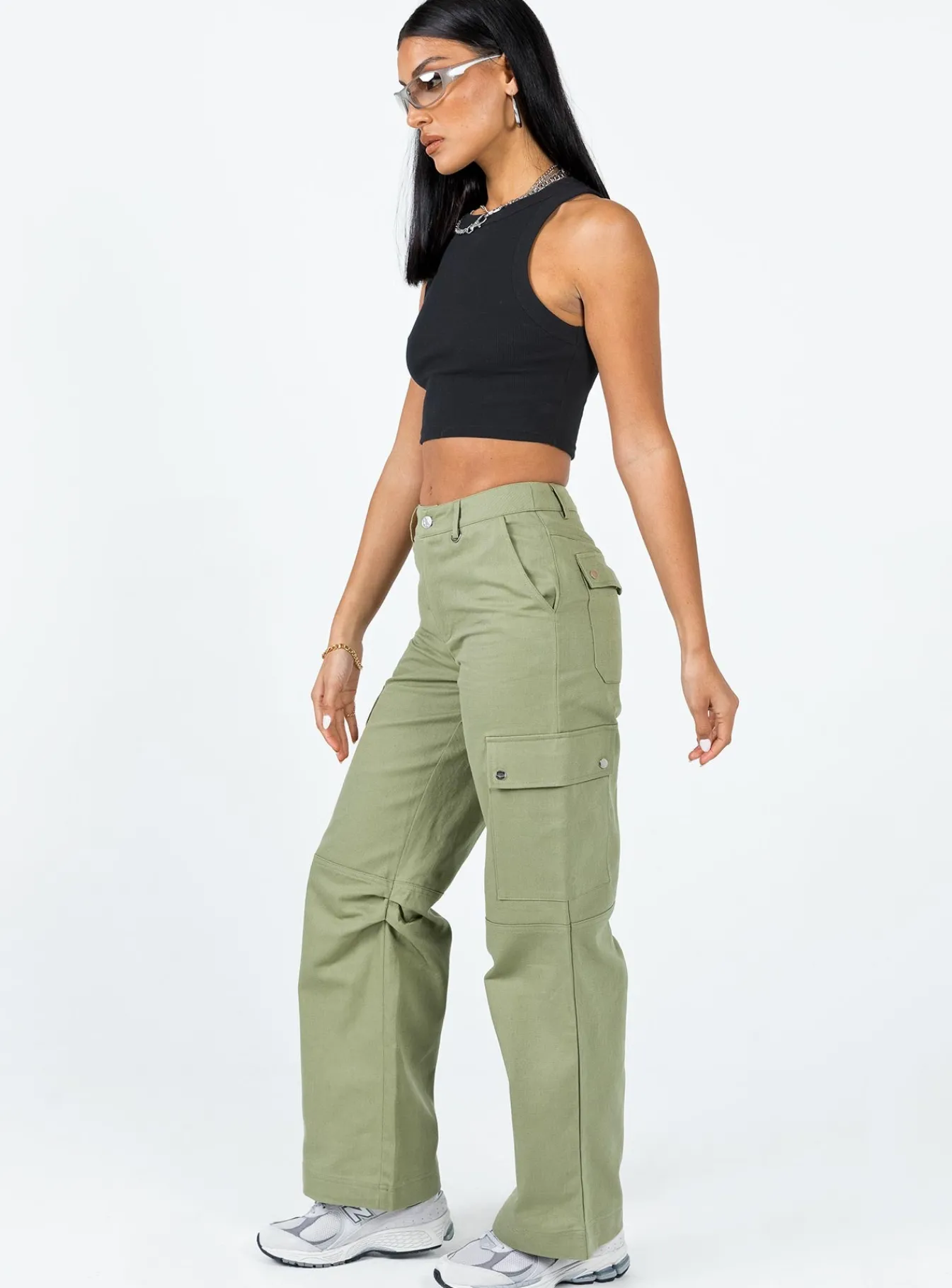 Princess Polly Fallout Mid Rise Cargo Pants Green Online