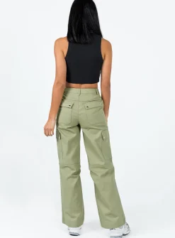 Princess Polly Fallout Mid Rise Cargo Pants Green Online