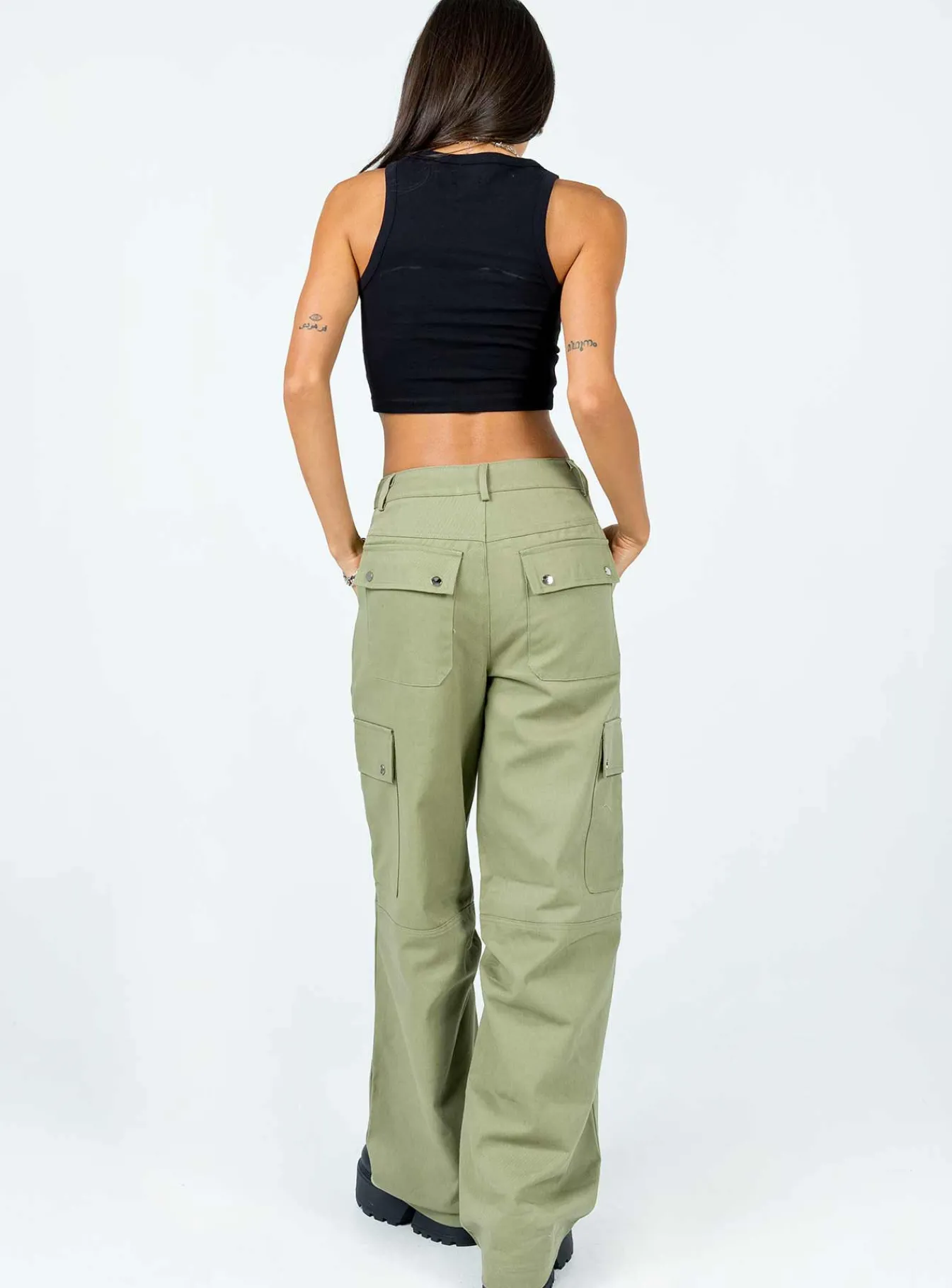 Princess Polly Fallout Mid Rise Cargo Pants Green Online