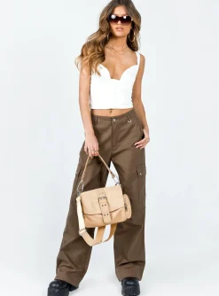 Princess Polly Fallout Mid Rise Cargo Pants  Brown Online