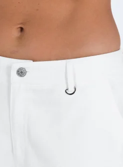 Princess Polly Fallout Mid Rise Cargo Pantstall White Cheap