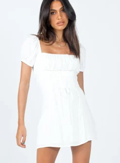 Princess Polly Fauci Mini Dress White New