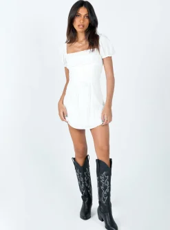 Princess Polly Fauci Mini Dress White New