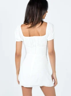 Princess Polly Fauci Mini Dress White New