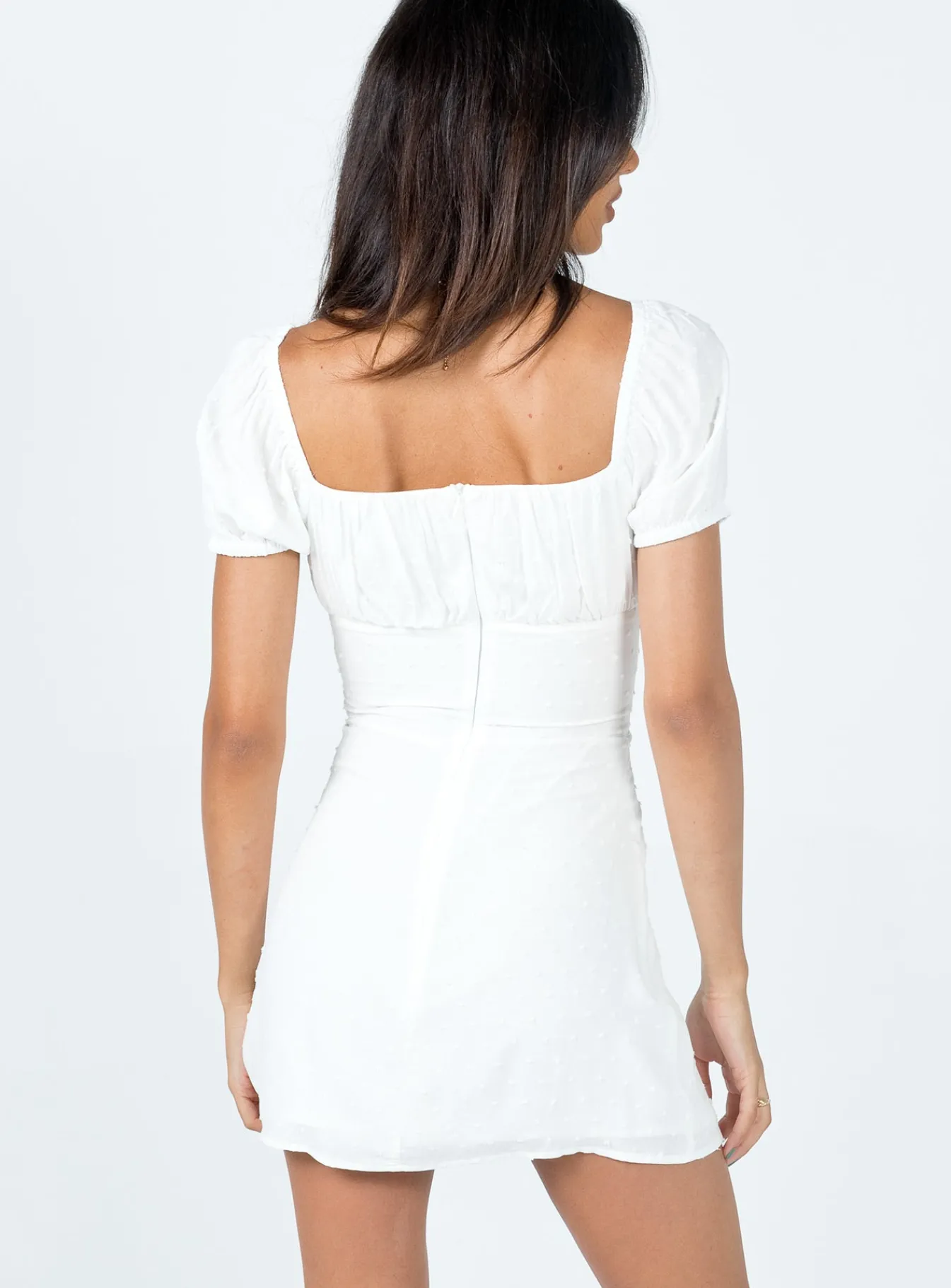 Princess Polly Fauci Mini Dress White New