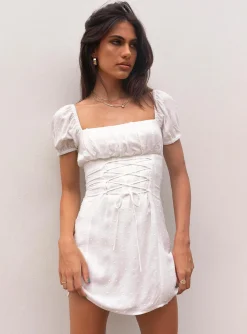 Princess Polly Fauci Mini Dress White New