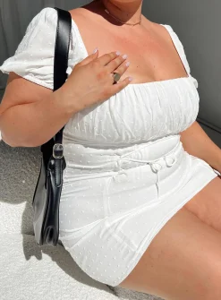 Princess Polly Fauci Mini Dresscurve   White Flash Sale