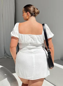 Princess Polly Fauci Mini Dresscurve   White Flash Sale