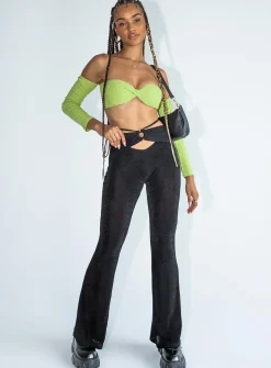 Princess Polly Faye Long Sleeve Top  Green Cheap