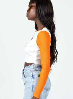 Princess Polly Feed Your Soul Long Sleeve Top  Orange Fashion