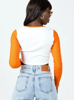 Princess Polly Feed Your Soul Long Sleeve Top  Orange Fashion