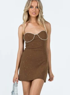 Princess Polly Feels Like Summer Mini Dress  Brown Shop