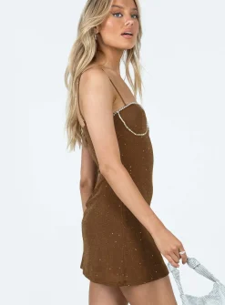 Princess Polly Feels Like Summer Mini Dress  Brown Shop