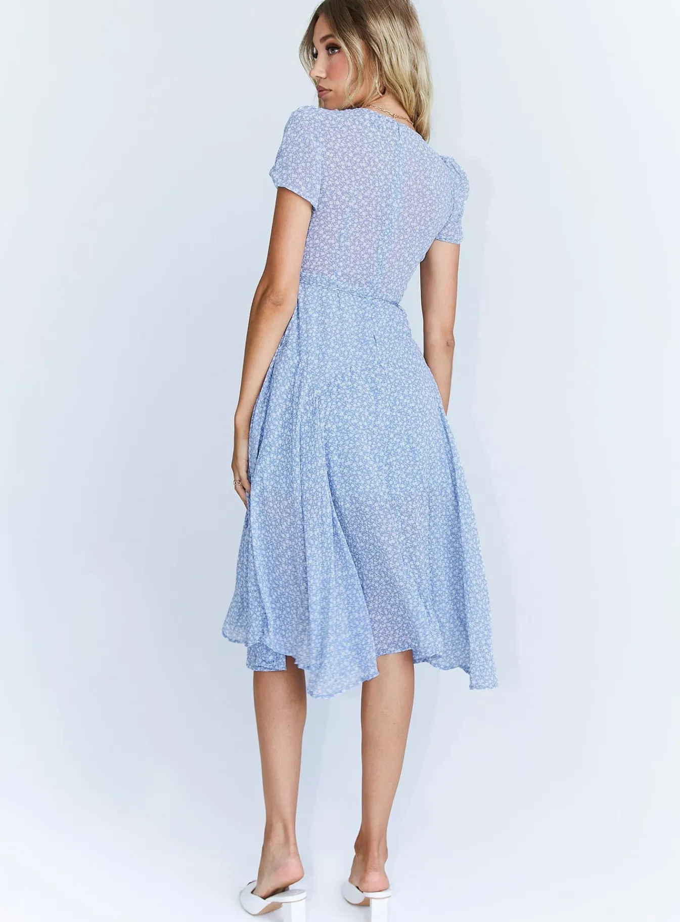 Princess Polly Felleni Midi Dress Blue Floral Outlet