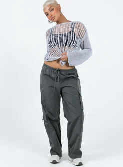 Princess Polly Fernando Parachute Pants  Slate Cheap