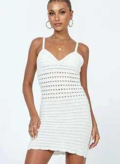 Princess Polly Finn Mini Dress  White Sale