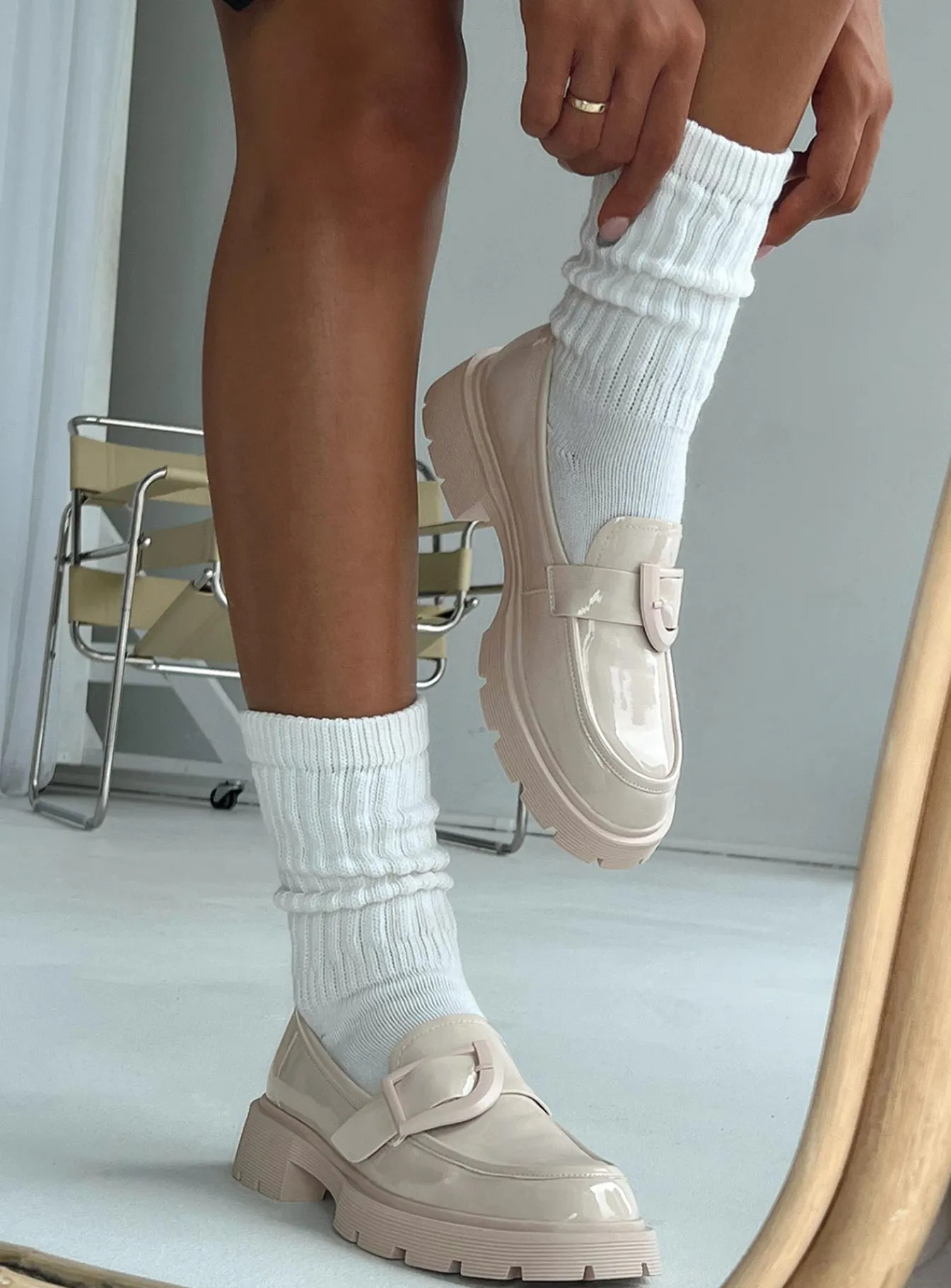Princess Polly Fitzgerald Loafer Cream Fashion
