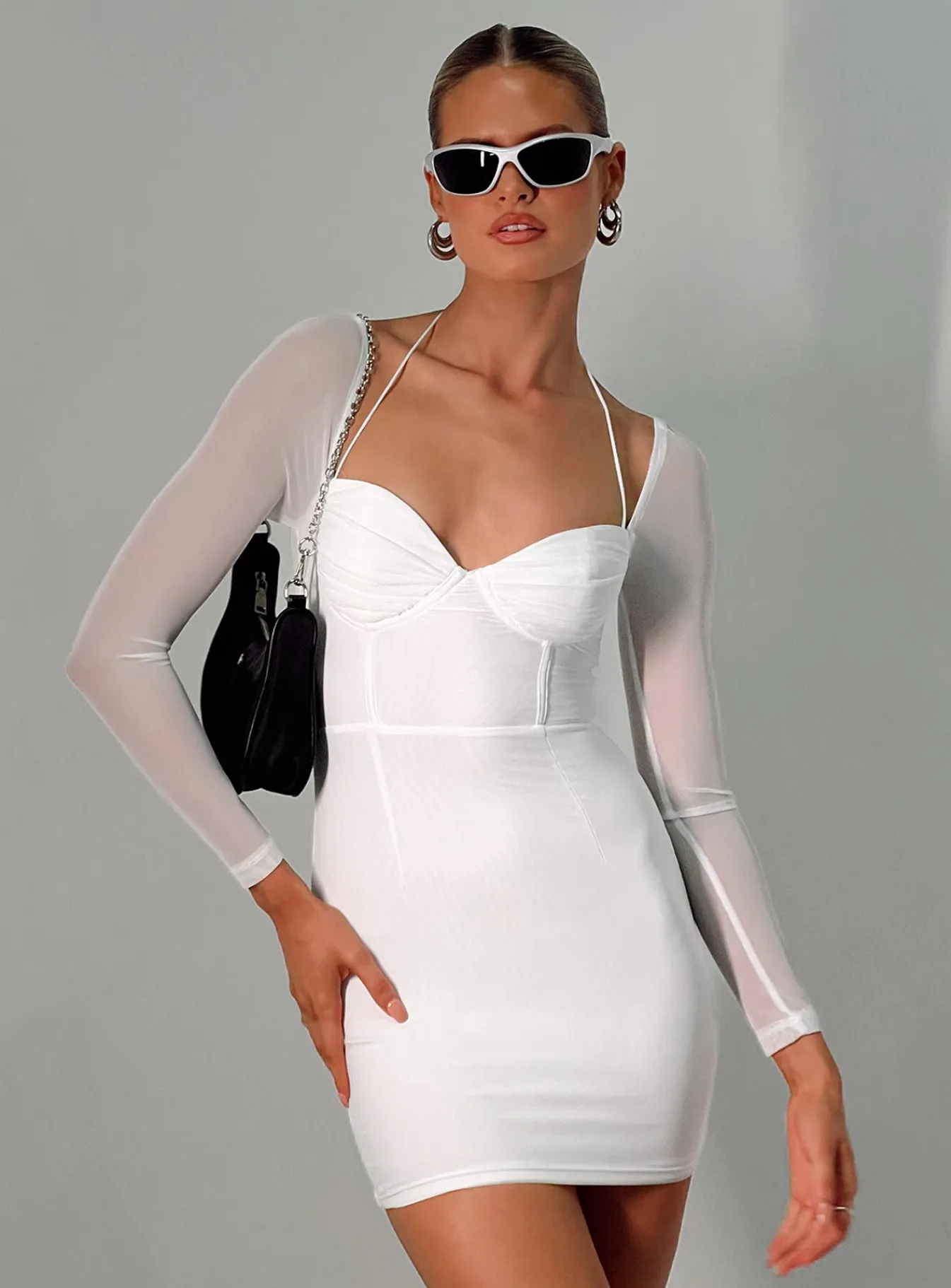 Princess Polly Flavelle Long Sleeve Mini Dress White Best