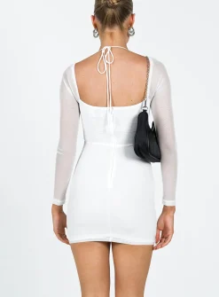Princess Polly Flavelle Long Sleeve Mini Dress White Best