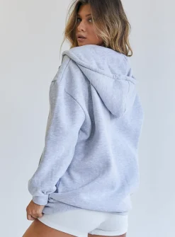 Princess Polly Florida Zip Up Sweatshirt Grey Best