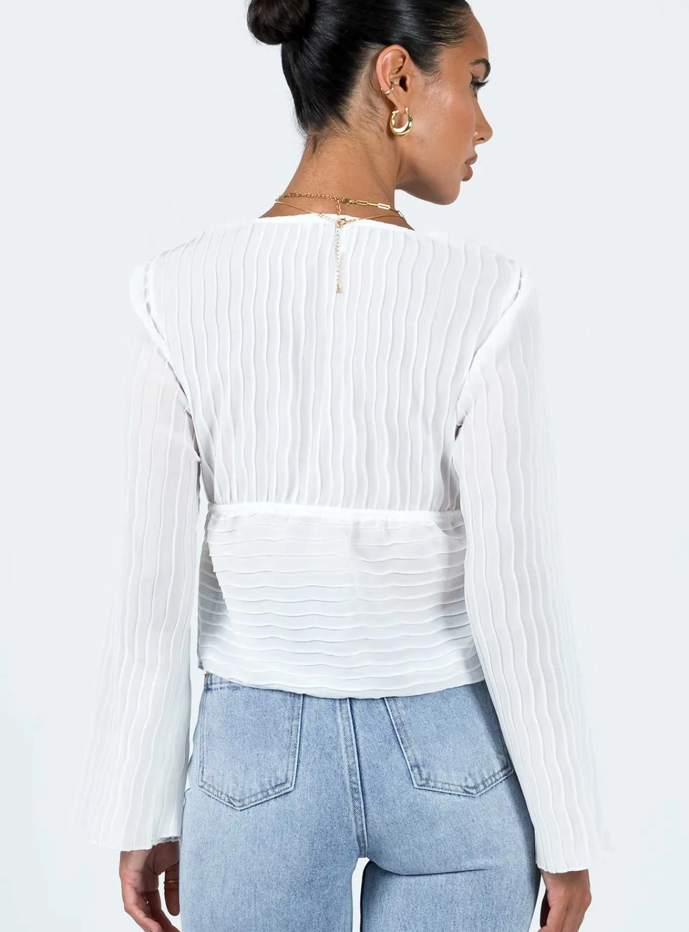 Princess Polly Floryce Long Sleeve Top White Clearance