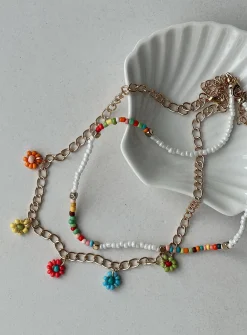 Princess Polly Flower Bliss Necklace   Gold / Multi Best Sale