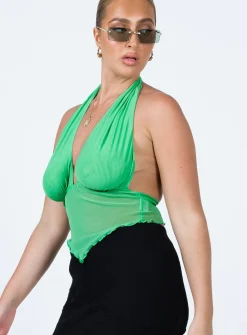 Princess Polly Flower Power Top Green Best Sale