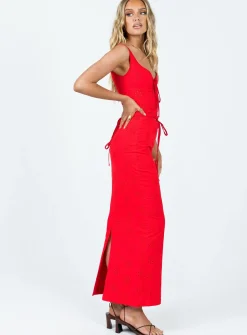 Princess Polly Flowerfields Maxi Skirt Red Best Sale