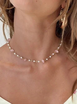 Princess Polly Floyd Necklace  Gold / Pink Hot