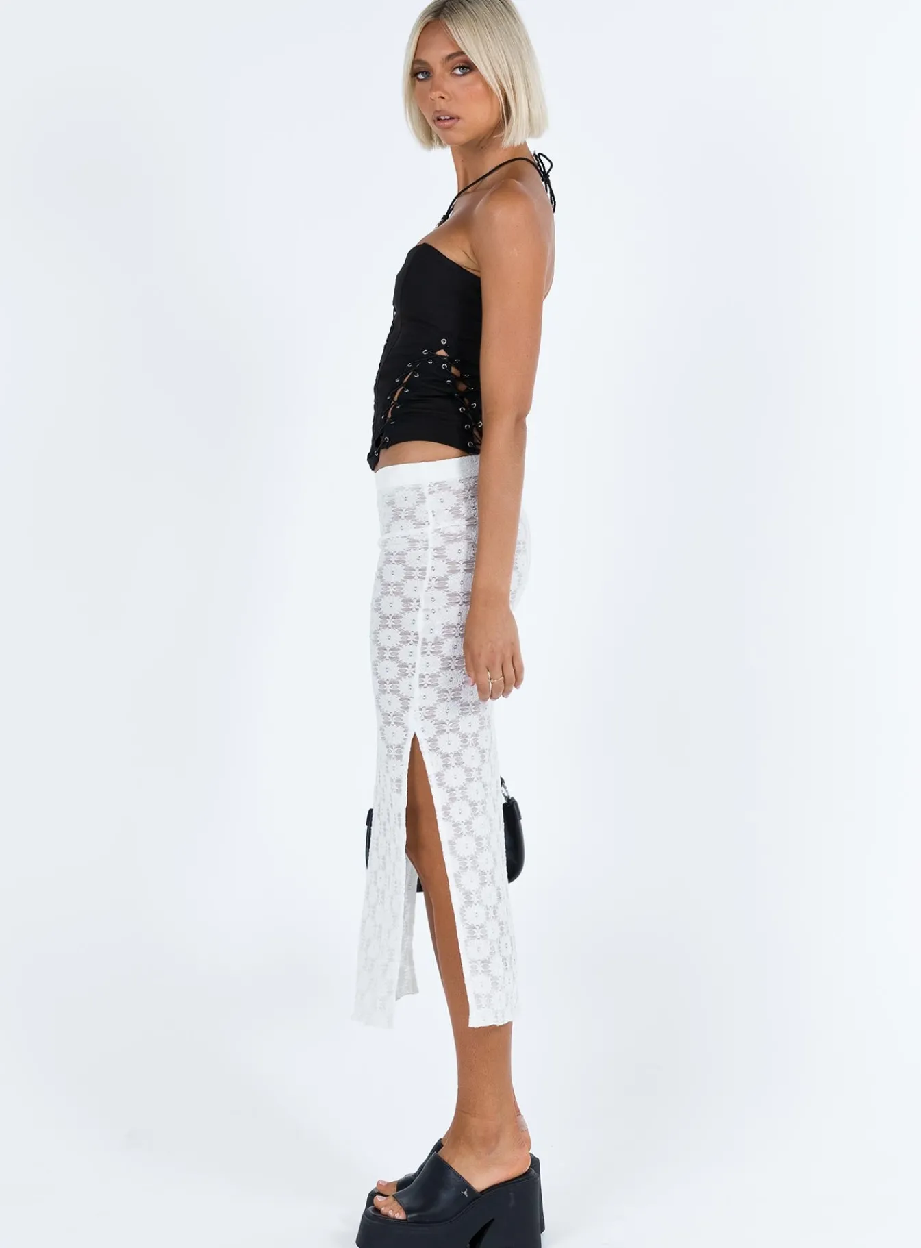 Princess Polly Focus On Yourself Midi Skirt White Shop