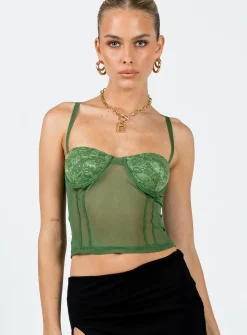Princess Polly Foresta Bustier Top Green Clearance