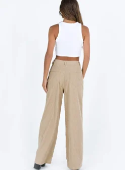 Princess Polly Frannie Corduroy Pants  Cream Sale