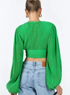 Princess Polly Fria Top Green Clearance