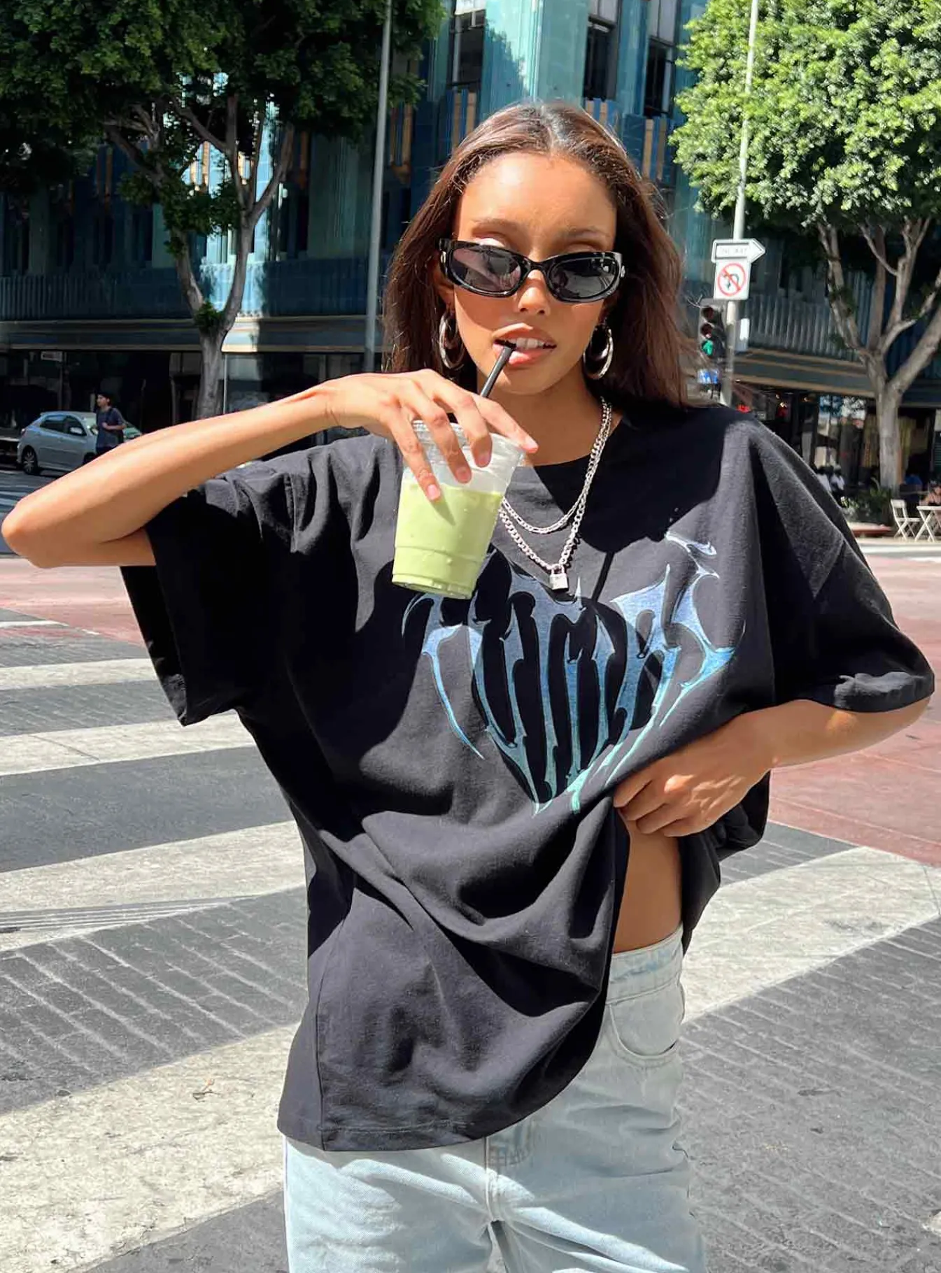 Princess Polly Future Oversize Tee Black Cheap