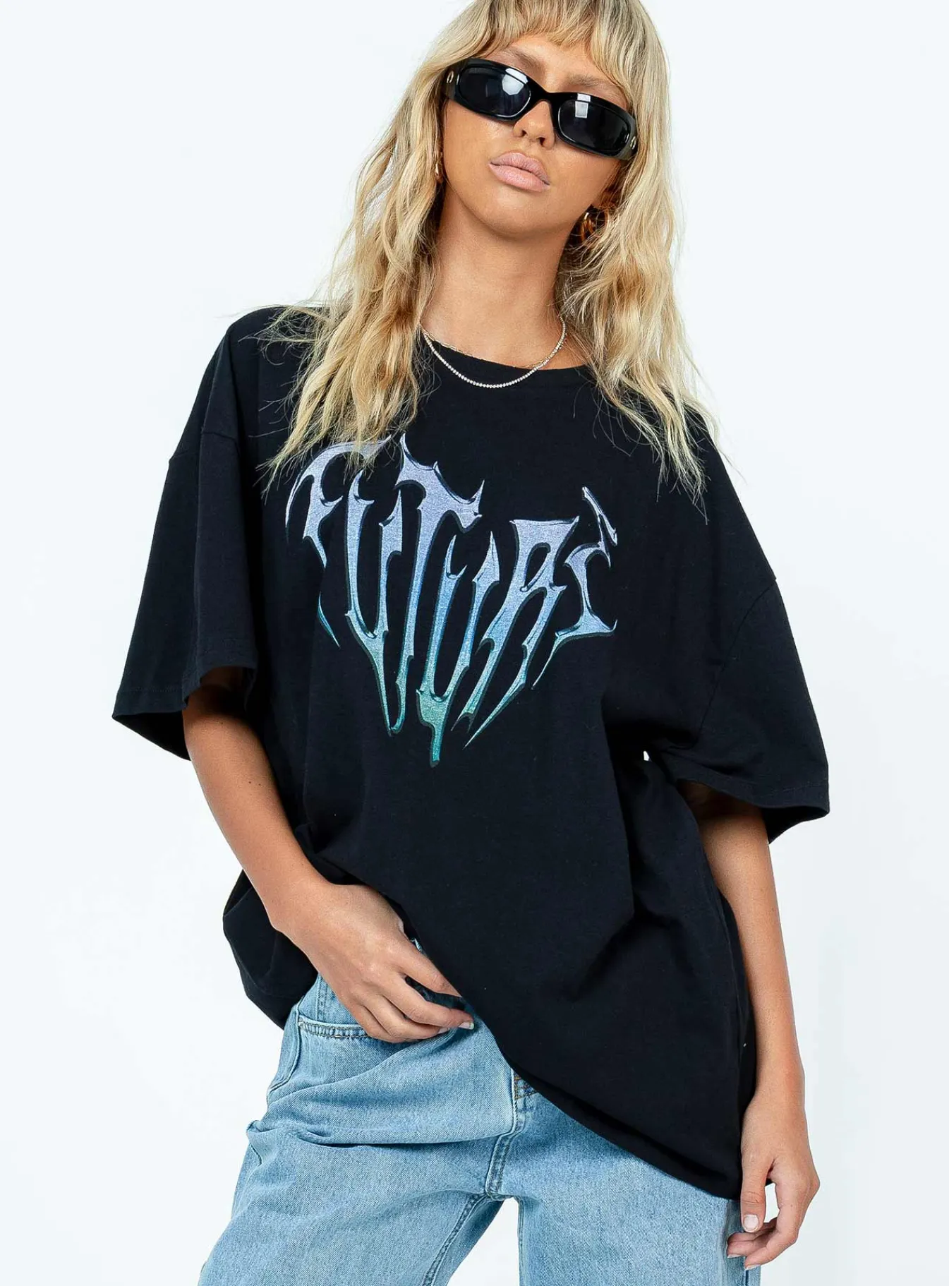 Princess Polly Future Oversize Tee Black Cheap
