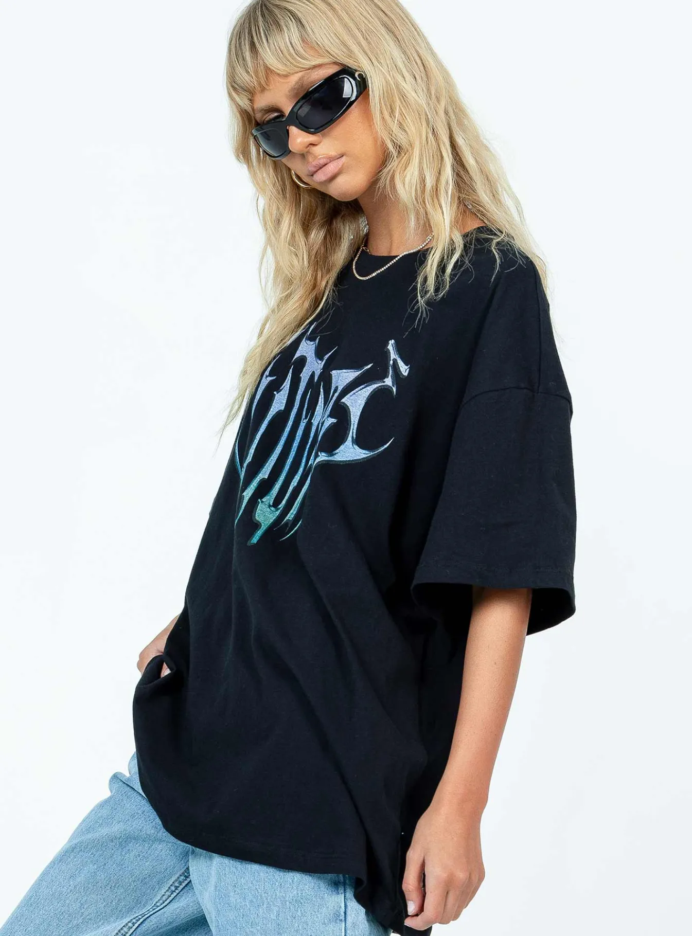 Princess Polly Future Oversize Tee Black Cheap