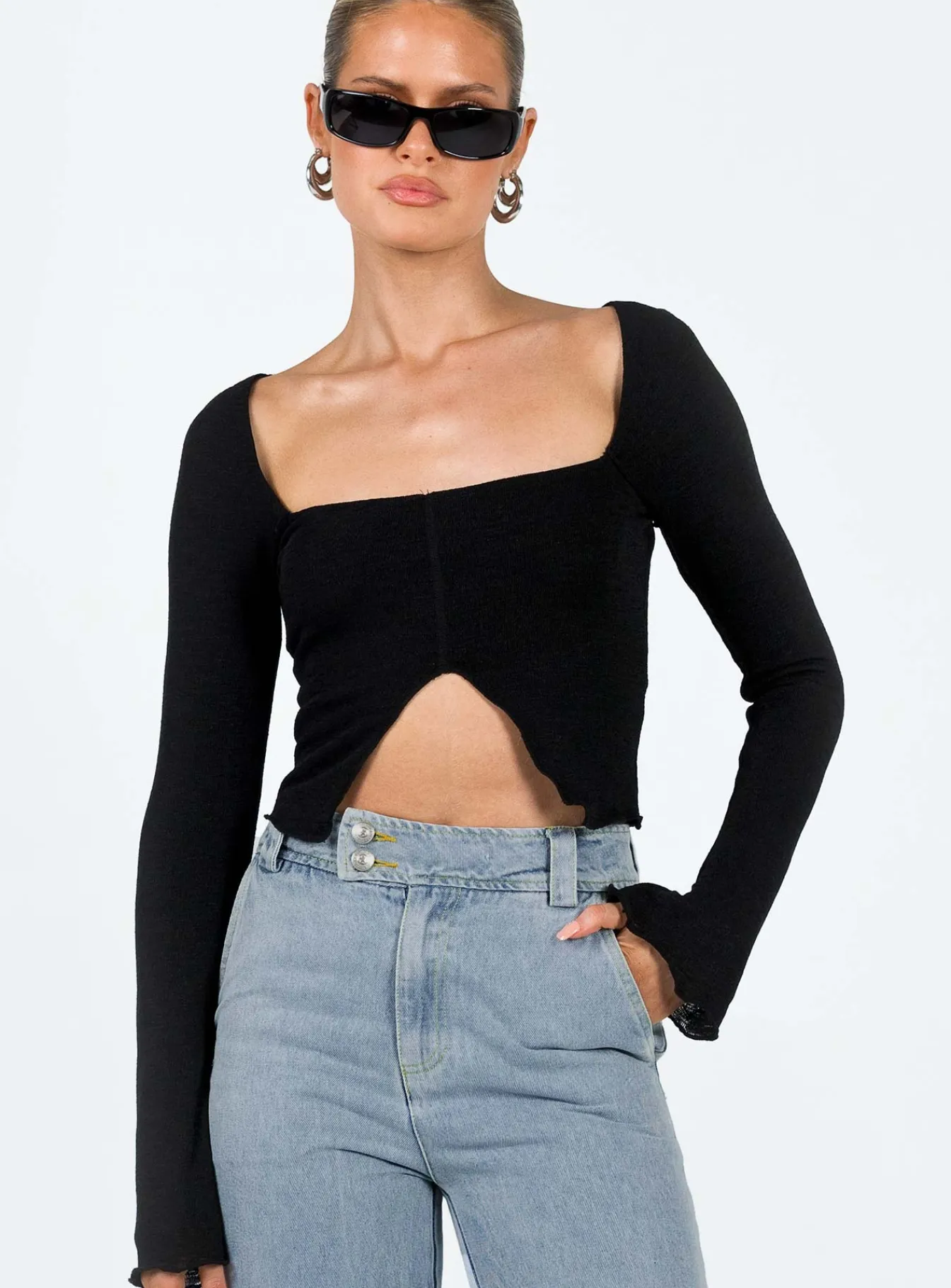 Princess Polly Gabriel Long Sleeve Top Black Store