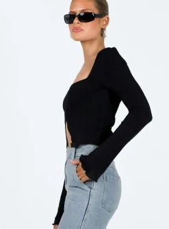 Princess Polly Gabriel Long Sleeve Top Black Store