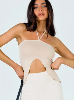 Princess Polly Gabriel Top Beige New